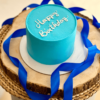 blue simple smash birthday cake