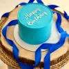 blue simple smash birthday cake