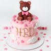 pink teddy cake