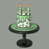 green comic cake