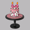 pink comic cake