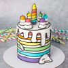 rainbow comic cake