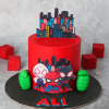 spiderman red cake