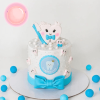 blue first tooth cake