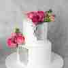 wedding pink rose cake