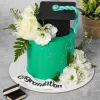 graduation white rose cake