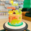 dinosaur volcano orange cake