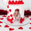 love couple red heart cake