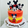 mickey mouse red yellow cake