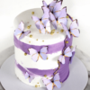 purple white butterfly cake