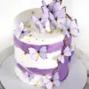 purple white butterfly cake