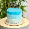 blue smash cake