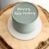 grey simple smash birthday cake