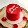 red simple smash birthday cake