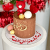 valentine red teddy cake