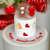 valentine teddy white cake