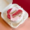 classic red pink bento cake