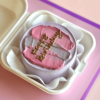 classic white pink bento cake
