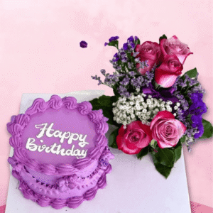 elegant purple flower cake no text