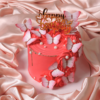 red pearly butterfly cake