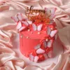 red pearly butterfly cake