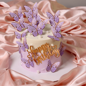 solid white butterfly cake