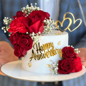 flower anniversary cake
