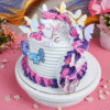 pink purple butterfly cake