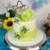 Green butterfly cake