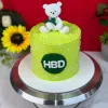Teddy birthday green cake