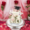 graduation flowers cake