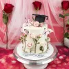graduation flowers cake