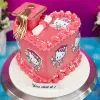 graduation heart cake