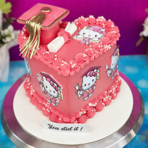 graduation heart cake
