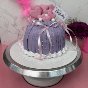 pink Purple Heart cake