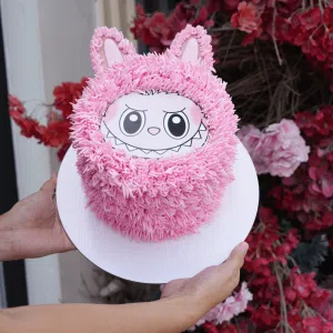 pink labubu cake