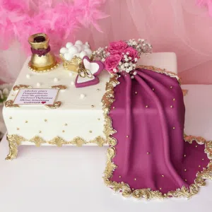 wedding rings ceremony cake