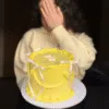 yellow vintage cake