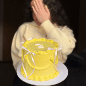 yellow vintage cake