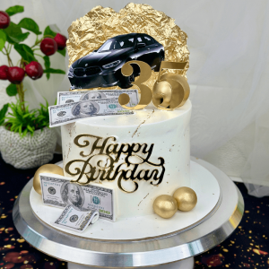 dollar car birthday cake