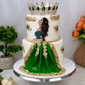 girl crown layer cake
