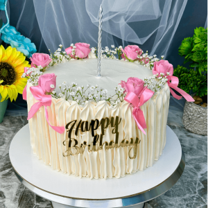ivory floral cake