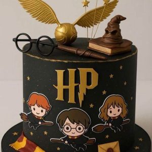 black Harry Potter cake