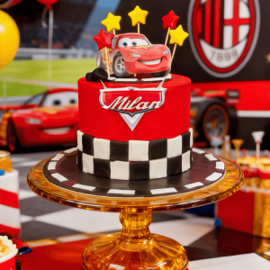 McQueen car theme cake