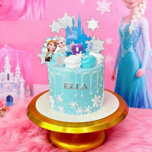 blue frozen Elsa cake