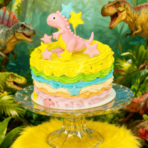 colorful star dinosaur cake update