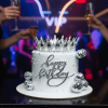 crown disco balls white cake
