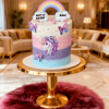 first birtahday unicorn rainbow cake