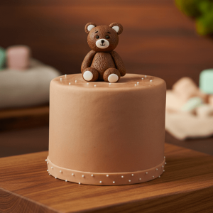 minimal teddy cake