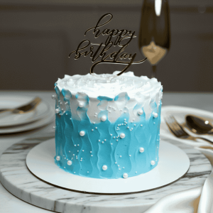 pearl blue elegant cake